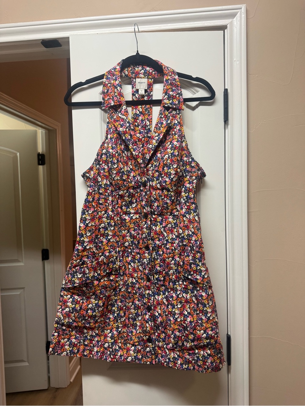 Maeve Floral Collared Sleeveless Dress - Multicolor